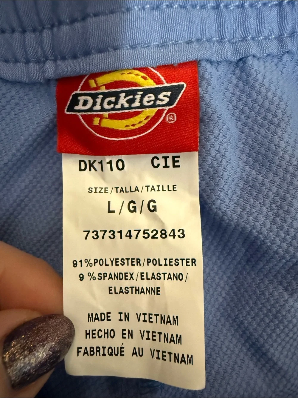 NWT Dickies Dynamix Blue Cargo Scrub Pants 360 Stretch Medical Mens Large